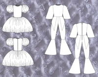 a drawing of a dress and a skirt